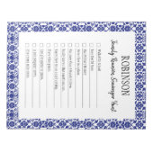 Familie reunion Scavenger Hunt Blue Notitieblok (Voorkant)