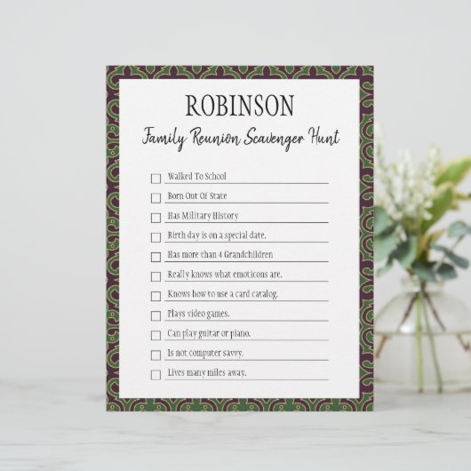 Familie reunion Scavenger Hunt Game I (Staand voorkant)