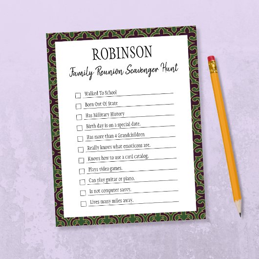 Familie reunion Scavenger Hunt Game I