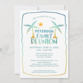 Familie Reunion Strand Palm Tree Tropical Kaart (Voorkant)