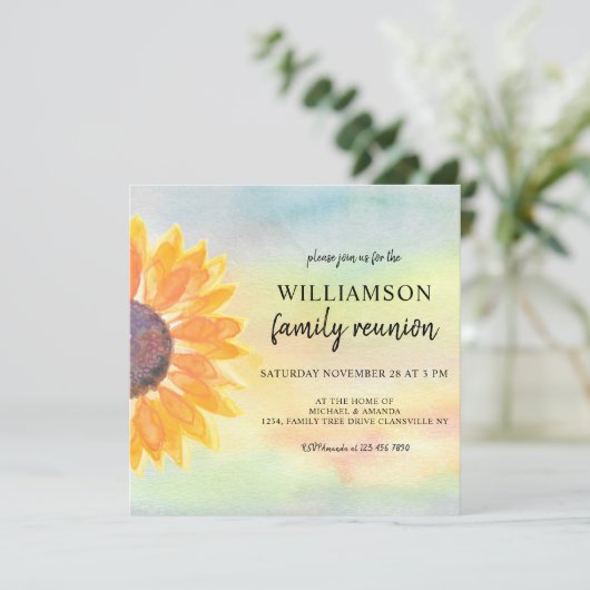 Familie reunion Sunflower Kaart (Staand voorkant)