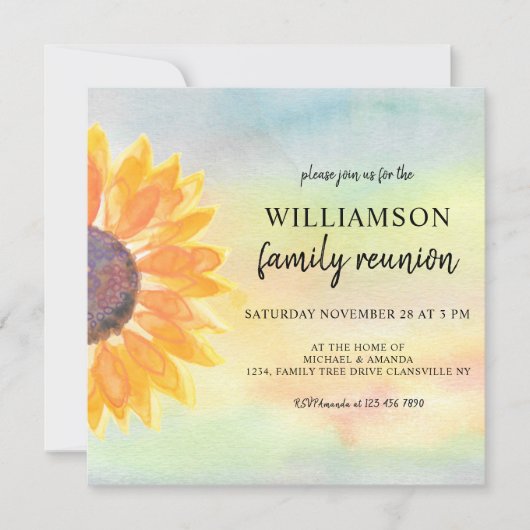 Familie reunion Sunflower Kaart (Voorkant)