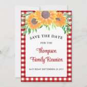 Familie reunion Sunflower Save The Date (Voorkant)