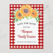 Familie reunion Sunflower Save the Date Aankondigingskaart (Voorkant)