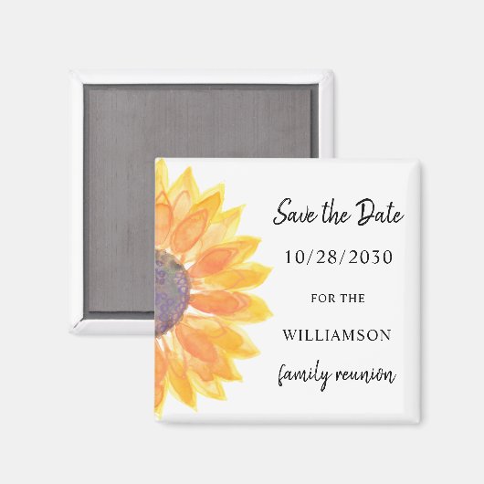 Familie reunion Sunflower Save the Date Magneet (Voorkant / Achterkant)