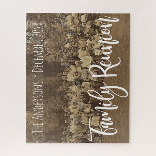 Familie reunion voegt Naam toe en Datum uploadt Fo Legpuzzel (Verticaal)