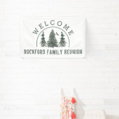 Familie Reunion Welkom Groene Bos dennenbomen Spandoek (Insitu)