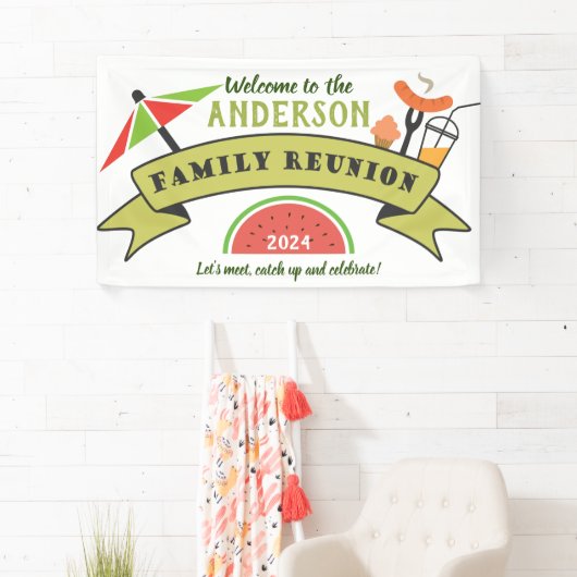 Familie reunion welkomstbanner spandoek (Insitu)