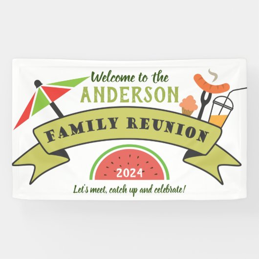 Familie reunion welkomstbanner spandoek (Horizontaal)