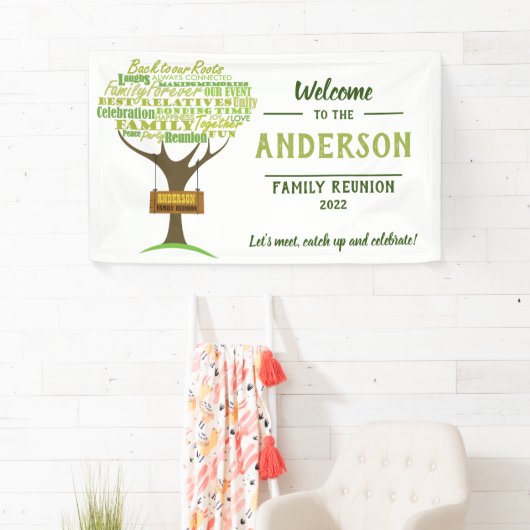 Familie reunion welkomstbanner spandoek (Insitu)