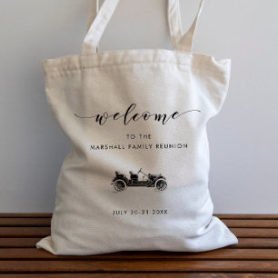 Familie Reunion Welkomsttas met Vintage Car, Tas