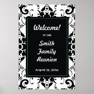 Familie reunion Welkomstteken Damask Poster