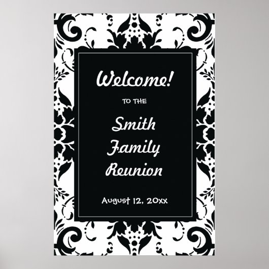 Familie reunion Welkomstteken Damask Poster (Voorkant)