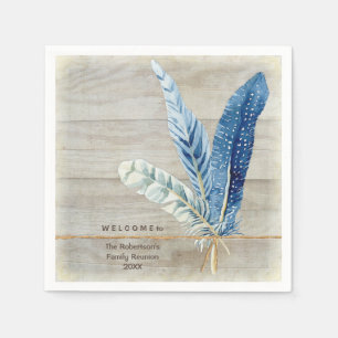 Familie reunion Wood Fence Board w Feather Servetten