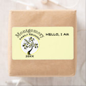 Familie reunion Yellow Moderne Tree Name Tag Etiket (Insitu)