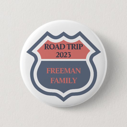 Familie Road Trip Aangepaste tekst Ronde Button 5,7 Cm (Voorkant)