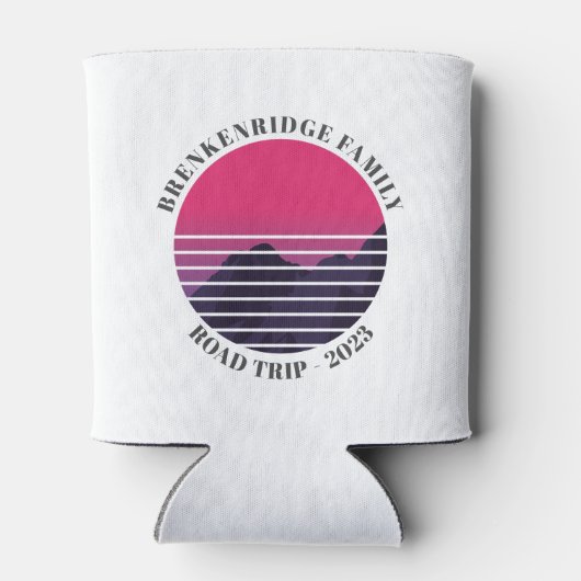 Familie Road Trip Crew Mountain Retro Custom Blikjeskoeler (Achterkant)