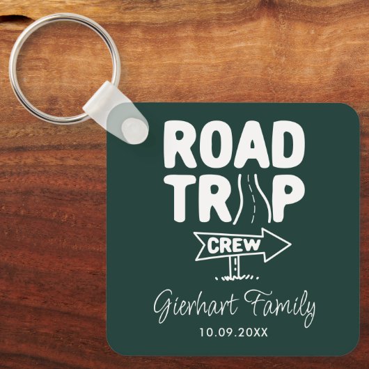 Familie Road Trip Custom Jaarlijkse Zomerreis Sleutelhanger (Voorkant)