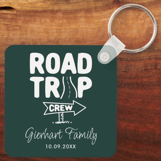 Familie Road Trip Custom Jaarlijkse Zomerreis Sleutelhanger (Achterkant)
