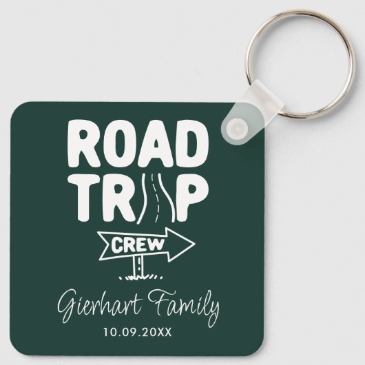 Familie Road Trip Custom Jaarlijkse Zomerreis Sleutelhanger (Achterkant)