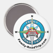 Familie Road Trip Kompas Roos Logo Magnet (Voorkant / Achterkant)