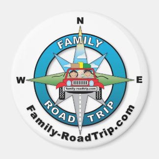 Familie Road Trip Kompas Roos Logo Magnet