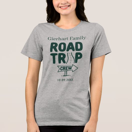 Familie Road Trip Vakantie Matching Custom Tri-Blend Shirt (Voorkant)