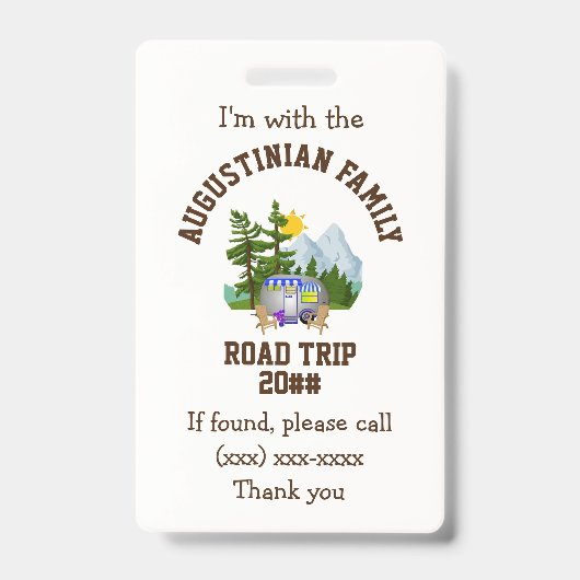 Familie Road Trip VERLOREN KIND Badge (Voorzijde)
