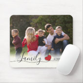 Familie Rode Hart Kalligrafie | Horizontale foto Muismat (Met muis)