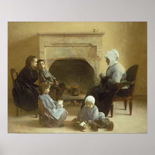 Familie rond een hart poster (Voorkant)