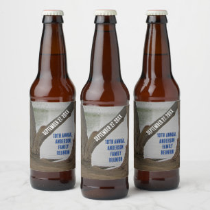 Familie Samenkomst Meerhuis Meer Vakantie Rustiek Bier Etiket