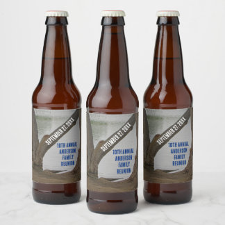 Familie Samenkomst Meerhuis Meer Vakantie Rustiek Bier Etiket