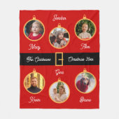 Familie Santa Belt Aangepaste foto's Vakantie Fleece Deken (Voorkant)