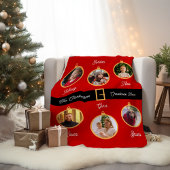 Familie Santa Belt Aangepaste foto's Vakantie Fleece Deken
