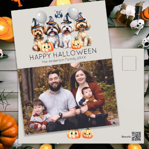 Familie Schattig Gelukkig Halloween Feestdagenkaart