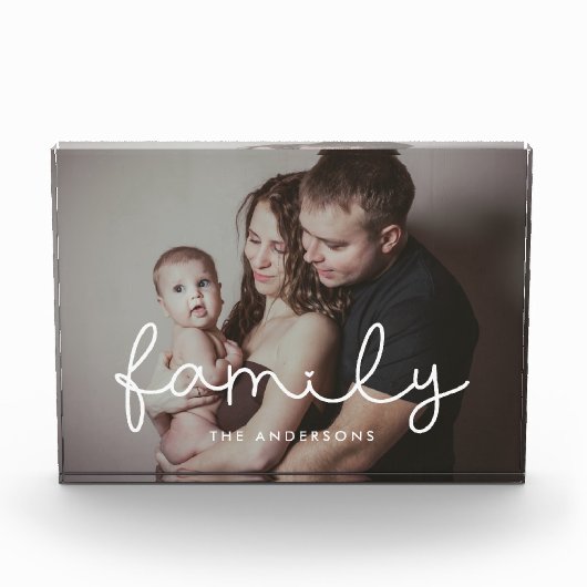 Familie schattig grillig script familie fotoblokken (Voorkant)