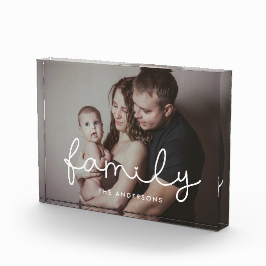 Familie schattig grillig script familie fotoblokken (Rechts)