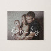 Familie schattig whimsical script afbeelding legpuzzel (Horizontaal)