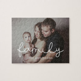Familie schattig whimsical script afbeelding legpuzzel