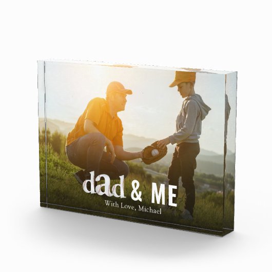 Familie Schattige Quote Eenvoudige Pap Honkbal Fotoblokken (Rechts)