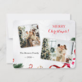 Familie Schattige Vrolijk Kerstfeest 2 Foto Feestdagenkaart (Voorkant)