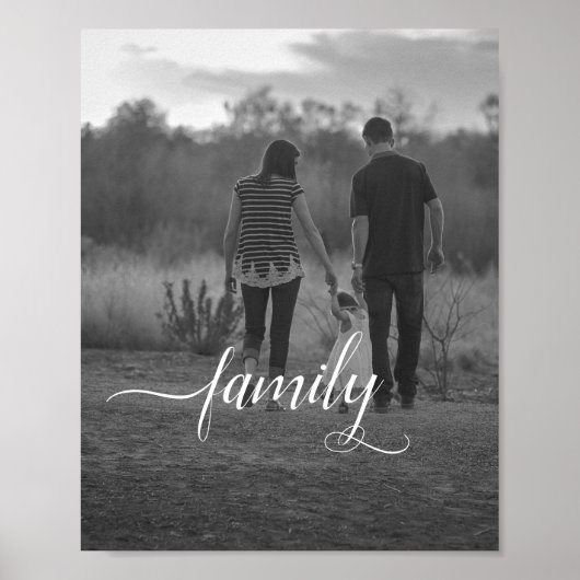 Familie Script B&W Foto Poster (Voorkant)