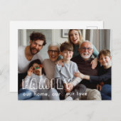 Familie Script Collage Chic  Briefkaart (Voorkant / Achterkant)