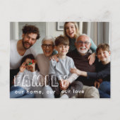 Familie Script Collage Chic Briefkaart (Voorkant)