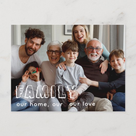 Familie Script Collage Chic  Briefkaart (Voorkant)