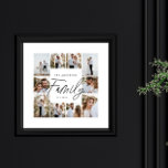 Familie script elegante moderne minimale fotocolla poster<br><div class="desc">Familie script elegante moderne minimale gepersonaliseerde fotocollage eenvoudige strakke lijnen familie cadeau print.</div>