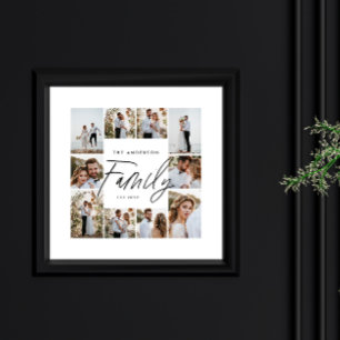 Familie script elegante moderne minimale fotocolla poster