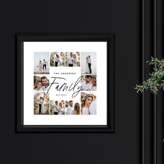 Familie script elegante moderne minimale fotocolla poster