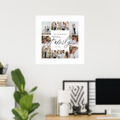 Familie script elegante moderne minimale fotocolla poster (Thuiskantoor)