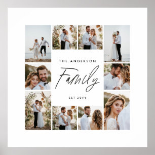 Familie script elegante moderne minimale fotocolla poster